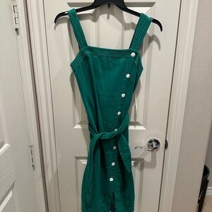 Anthropologie Teal Midi Dress with Buttons